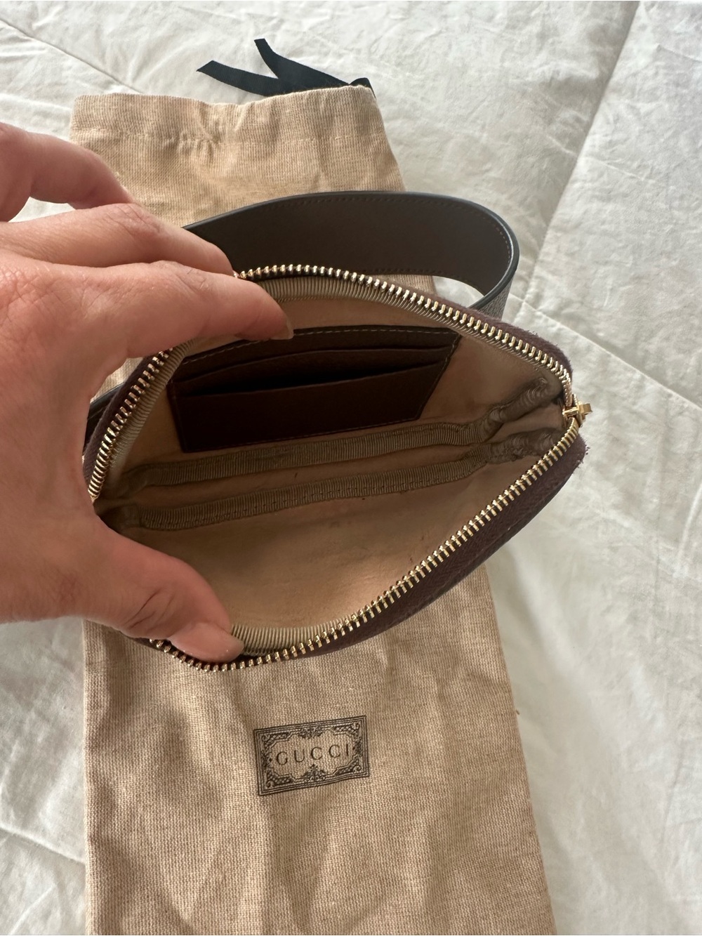 Gucci Brown GG Supreme Web Belt Bag - Picture 3 of 5